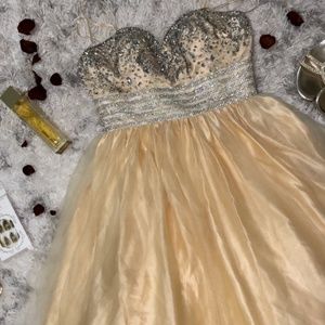 Gold crystal Cinderella style dress